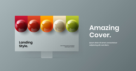 Clean site screen vector design illustration. Amazing computer monitor mockup landing page concept.