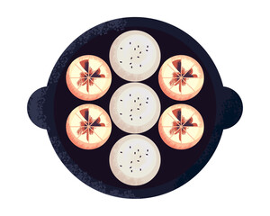 Sticker - flat dumplings dish