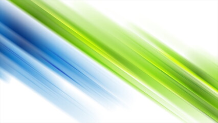 Shiny glowing green blue smooth stripes abstract background