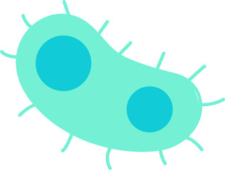 Poster - Green bacteria semi flat color vector object. Full sized item on white. Living organism. Cell biology. Chemical composition. Simple cartoon style illustration for web graphic design and animation