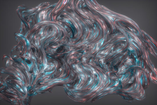 computer generated mettallic fluid 3D artwork image. shiny reflective digital illustration background paint splatter abstract.