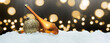 beautiful christmas spheres on bokeh blur background