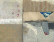 Wabi-sabi handmade mixed medium collage art using traditional Japanese papers with various natural and printed ephemera. 