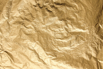 Sticker - gold texture background foil crumpled golden