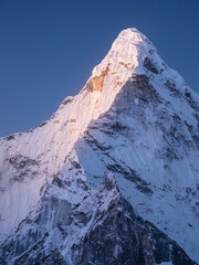 Wall Mural - tall snow peak islandpeak in nepal in first twilight light