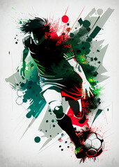 Wall Mural - Colorful abstract soccer background. Soccer poster. Football background. Football poster