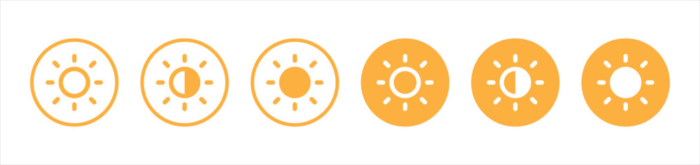 Poster - Contrast level icon. Brightness control symbol. light control button signs, vector illustration