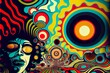 dope in retro psychedelic abstrac, background pattern, illustration with colorfulness art