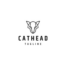 Cat Head Logo Icon Design Template