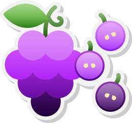 Wall Mural - Grape sticker icon.