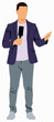 Illustration of male journalist with a micro phone.
