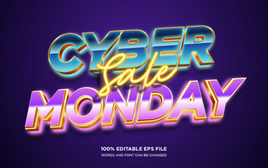 Wall Mural - Cyber Monday Sale editable text style effect	

