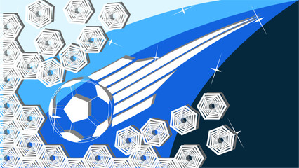 Abstract Football background blue wallpaper template design vector