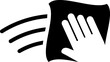 Hand with wet cleaning wipe vector icon