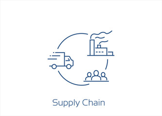supply chain vector icon design- editable stroke