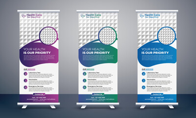 Wall Mural - Medical-Roll-up-banner-stand-template-design