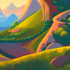 Wall Mural - a mountain landscape