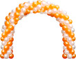 balloon arch, orange balloons for decorate the arch of event