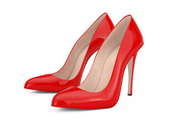 Aufkleber - Red High Heels Wooman Shooes. 3d Rendering