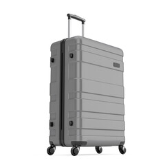 Aufkleber - Travel Holiday Vacation Concept. Big Modern Luxury Plastic Gray Suitcase. 3d Rendering
