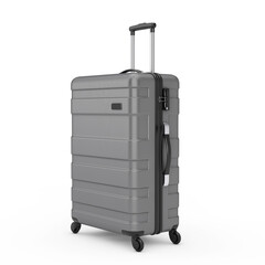 Aufkleber - Travel Holiday Vacation Concept. Big Modern Luxury Plastic Gray Suitcase. 3d Rendering