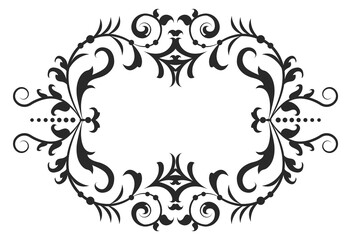 Wall Mural - calligraphic ornament element. filigree frame. vintage border