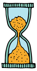 Wall Mural - hourglass icon. vintage clock doodle. deadline symbol