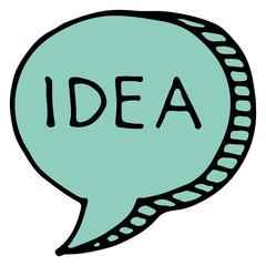 Wall Mural - idea doodle icon. message cloud. speech bubble