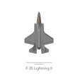 F-35 Lightning II outline colorful icon. Isolated fighter jet on white background. Vector illustration