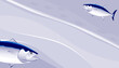Bluefin tuna on wave background. Vector illustration of aquatic animals.
