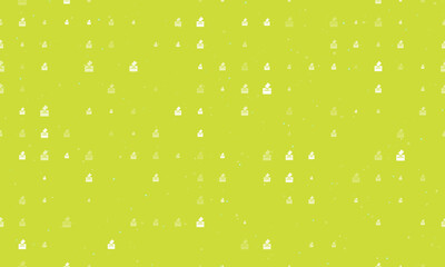 Poster - Seamless background pattern of evenly spaced white vote symbols of different sizes and opacity. Vector illustration on lime background with stars