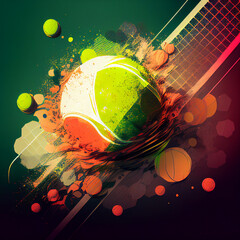 Tennis. Colorful abstract tennis background. Sports poster illustration