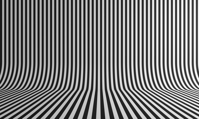 Poster - Abstract background with black and white thin line. 3d rendering