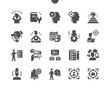 © palau83 - Concentration. Focused mind. Daily tasks, meditation, inspiration. Focus business. Vector Solid Icons. Simple Pictogram