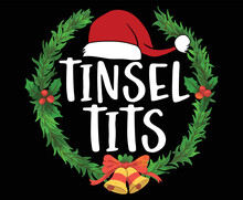 Tinsel Tits And Jingle Balls Funny Matching Christmas Couple T-Shirt