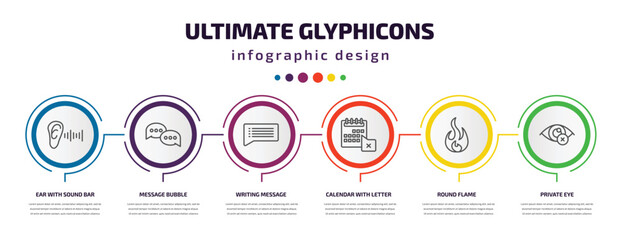 Poster - ultimate glyphicons infographic template with icons and 6 step or option. ultimate glyphicons icons 