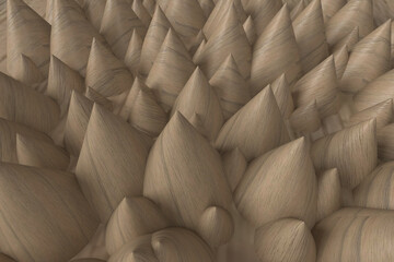 Wall Mural - Three dimensional model. Pointed gray peaks.