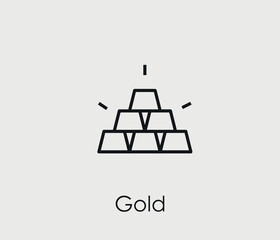 Poster - Gold vector icon. Editable stroke. Symbol in Line Art Style for Design, Presentation, Website or Mobile Apps Elements, Logo.  Gold symbol illustration. Pixel vector graphics - Vector