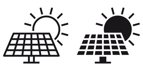 Aufkleber - ofvs239 OutlineFilledVectorSign ofvs - solar energy vector icon . solar panel sign . isolated transparent . outline and filled version . AI 10 / EPS 10 . g11579