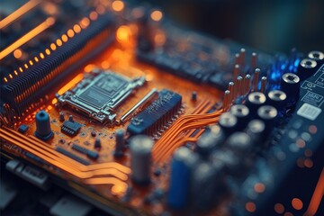 Illustration about computer parts. Made by AI.