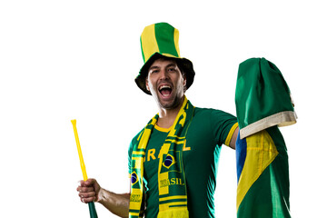 Wall Mural - Brazilian Fan Celebrating