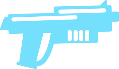 Poster - Futuristic gun semi flat color vector object. Military power. Full sized item on white. Modern military weapon. Simple cartoon style illustration for web graphic design and animation