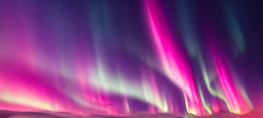 Wall Mural - northern lights. aurora borealis with starry in the night sky. gaming rpg abstract background and te