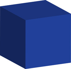 Navy Blue 3D Cube Shape Illustration