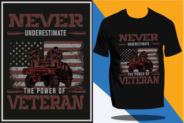 Wall Mural - USA army veteran and military t shirt design or USA flag design