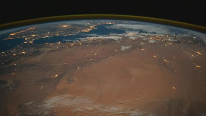 Wall Mural - africa to europe from space. elements of this clip furnished by nasa.