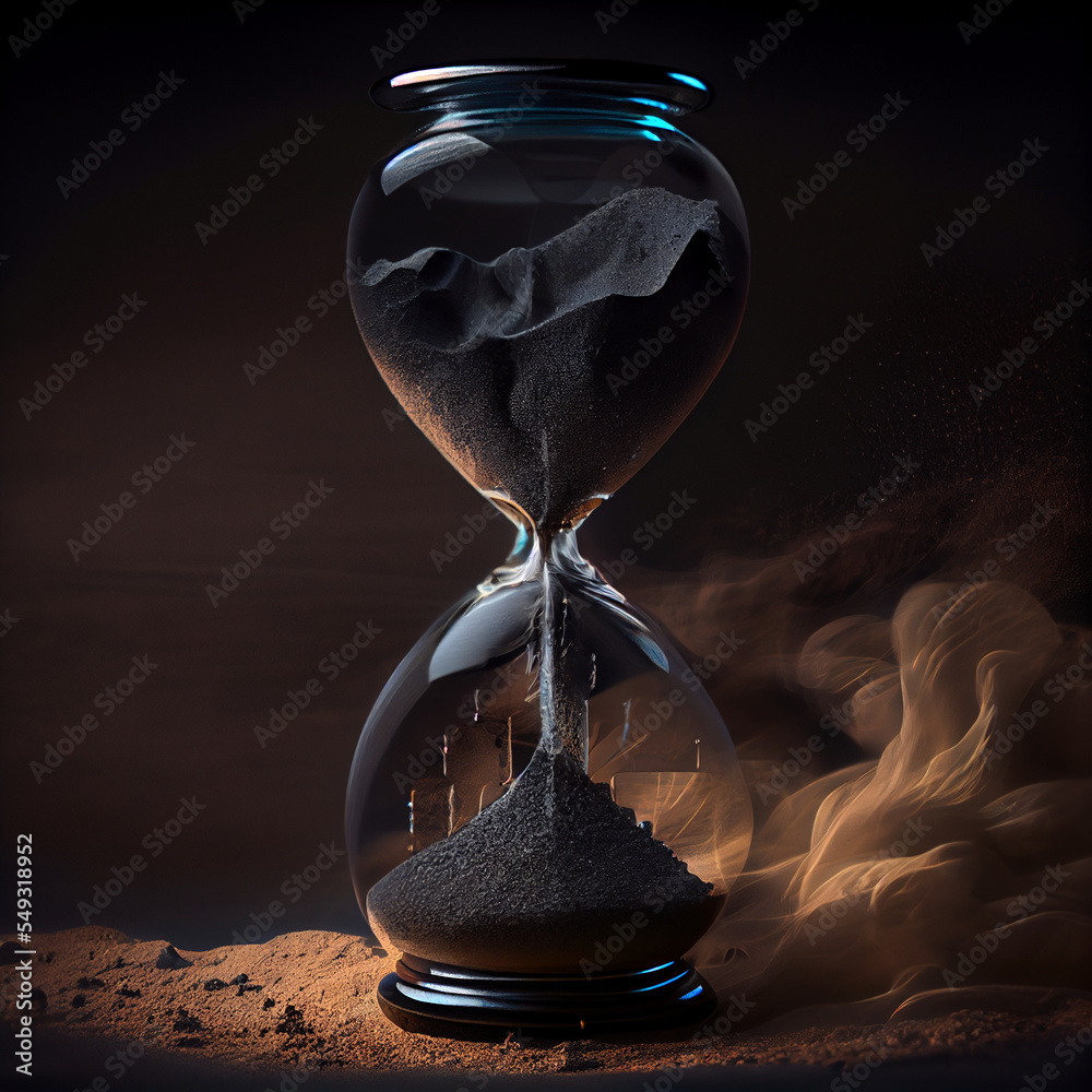Black sand hourglass discount