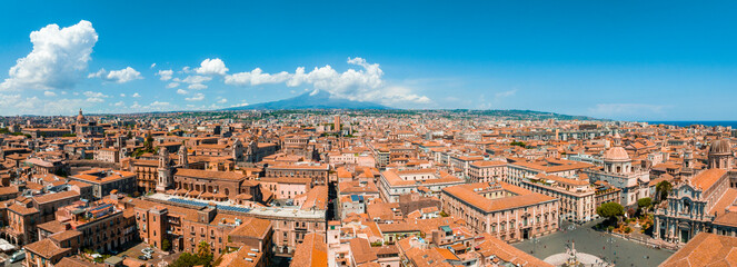 Wall Mural - aerial panoramic view of trapani harbor, sicily, italy. beautiful holiday town in italy.