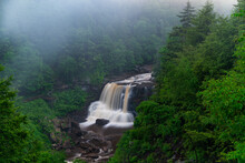 Blackwater Falls - Long Exposure Of Waterfall On Foggy Morning - Blackwater Falls State Park, Allegheny Mountains, West Virginia