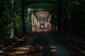 Canvas Print - Abandoned Aetnaville Bridge - Historic Through Truss - Ohio River - Wheeling, West Virginia & Martins Ferry, Ohio